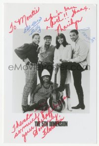 3f0885 5TH DIMENSION signed 4x6 photo 1966 by Billy Davis, Jr., Marilyn McCoo, LaRue & McLemore!