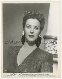 3f0516 ANDREA KING signed 8x10 still 1940s great portrait of the pretty Warner Bros actress!
