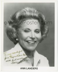 3f0520 ANN LANDERS signed 8x10 publicity still 1980s great head & shoulders smiling portrait!