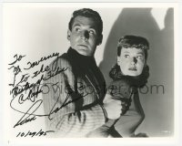 3f0955 ANN ROBINSON signed 8x10 REPRO still 1995 scared c/u with Gene Barry in War of the Worlds!
