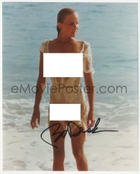 3f0974 BO DEREK signed color 8x10 REPRO still 1980s on the beach in wet see-through outfit from '10'!