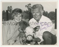 3f0544 BUDDY EBSEN signed 8x10 still 1980s close up with pretty woman & a little calf!