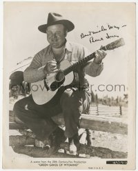 3f0546 BURL IVES signed 8x10 still 1948 sitting on fence & playing guitar in Green Grass of Wyoming!