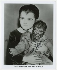 3f0547 BUTCH PATRICK signed 8x10 publicity still 1980s portrait as Eddie Munster holding Woof-Woof!