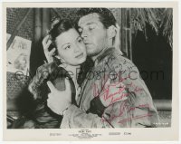 3f0556 CHINA GATE signed 8x10 still 1957 by BOTH Gene Barry AND Angie Dickinson, great romantic c/u!