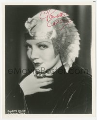 3f0994 CLAUDETTE COLBERT signed 8x10 REPRO still 1980s wonderful portrait in costume as Cleopatra!