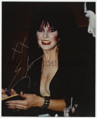 3f1020 ELVIRA signed color 8x10 REPRO still 1995 c/u of the sexy horror icon signing autographs!