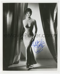3f1025 FRAN JEFFRIES signed 8x10 REPRO still 1980s full-length in sexy tight dress from Harum Scarum!