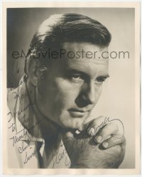 3f0600 GEORGE MONTGOMERY signed deluxe 8x10 still 1950s head & shoulders portrait of the leading man!