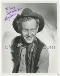 3f1035 HARRY CAREY JR. signed 8x10 REPRO still 1980s smiling portrait in cowboy outfit from Moonrise!