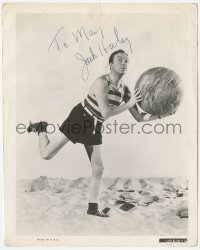 3f0612 JACK HALEY signed 8x10 still 1941 playing with ball on the beach in Moon Over Miami