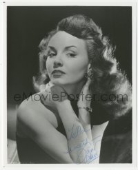 3f1048 JANET BLAIR signed 8x10 REPRO still 1980s beautiful glamour portrait from the 1940s!