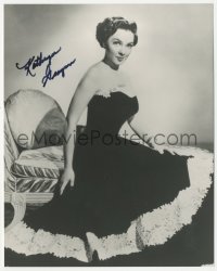 3f1071 KATHRYN GRAYSON signed 8x10 REPRO still 1980s seated portrait in pretty strapless dress!