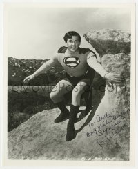 3f1075 KIRK ALYN signed 8x10 REPRO still 1970s great full-length close up in costume as Superman!