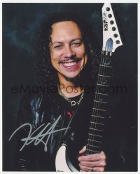 3f1077 KIRK HAMMETT signed color 8x10 REPRO still 2000s smiling portrait of the Metallica guitarist!