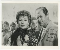 3f0714 REX HARRISON signed 8x9.75 still 1961 close up with Rita Hayworth in The Happy Thieves!