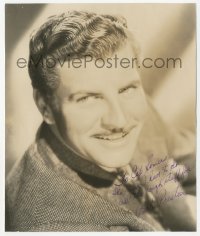3f0724 ROBERT PRESTON signed 7.5x9 still 1940s close portrait, inscribed to stuntman Cap Somers!