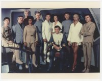3f1151 STAR TREK signed color 8x10 REPRO still 1990s by BOTH Walter Koenig AND George Takei, w/cast!