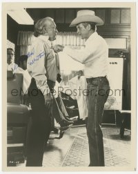 3f0745 STROTHER MARTIN signed 8x10 still 1972 he's confronted by Paul Newman in Pocket Money!