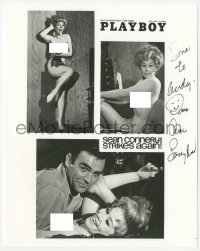 3f0747 SUE ANE LANGDON signed 8x10 publicity still 1966 three nude Playboy images, 1 w/Sean Connery!