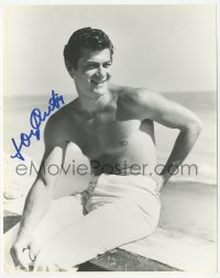 3f1162 TONY CURTIS signed 8x10 REPRO still 1980s youthful barechested portrait of handsome star!