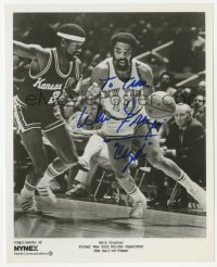 3f0762 WALT FRAZIER signed 8x10 publicity still 1980s playing basketball for the New York Knicks!