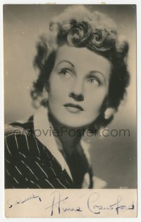 3f0887 ANNE CRAWFORD signed 4x6 photo 1940s head & shoulders portrait of the pretty actress!