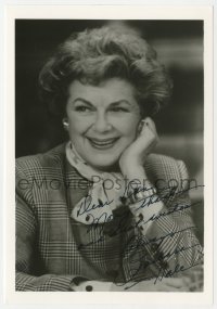 3f0888 BARBARA HALE signed 5x7 photo 1980s smiling close up later in her career!