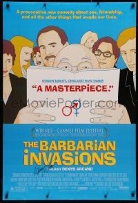 3f0029 BARBARIAN INVASIONS signed DS 1sh 2003 by star Remy Girard, Cannes winner, great art!