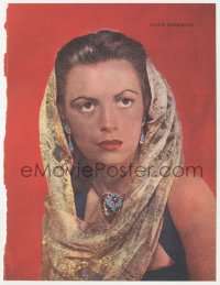 3f0486 FAITH DOMERGUE signed book page 1950s beautiful head & shoulders portrait wearing gold shawl!