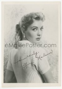 3f0920 LORI NELSON signed 5x7 photo 1950s the sexy blonde actress looking over her shoulder!
