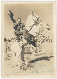 3f0448 TEX RITTER signed deluxe 5x7 fan photo 1930s portrait of the cowboy star on his rearing horse!