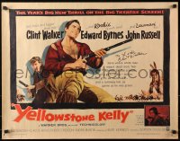 3f0044 YELLOWSTONE KELLY signed 1/2sh 1959 by Clint Walker, great image with Edd Byrnes & Russell!