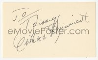 3f0774 ARTHUR HUNNICUTT signed 3x5 index card 1970s it can be framed & displayed with a repro still!