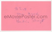 3f0776 BEATRICE STRAIGHT signed 3x5 index card 1980s it can be framed & displayed with a repro still!