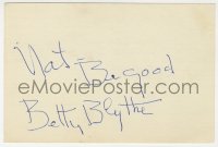 3f0779 BETTY BLYTHE signed 4x6 index card 1930s it can be framed & displayed with a repro!