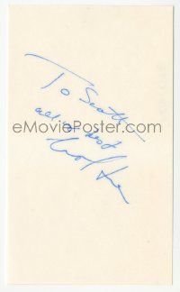3f0785 CAROL KANE signed 3x5 index card 1980s it can be framed & displayed with a repro still!