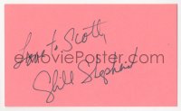 3f0790 CYBILL SHEPHERD signed 3x5 index card 1980s it can be framed & displayed with a repro still!
