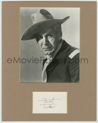 3f0127 FORREST TUCKER signed 3x5 index card in 11x14 display 1950s ready to frame & hang on a wall!