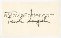 3f0801 FRANK LANGELLA signed 3x5 index card 1980s it can be framed & displayed with a repro still!