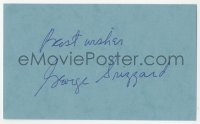 3f0803 GEORGE GRIZZARD signed 3x5 index card 1980s it can be framed & displayed with a repro still!