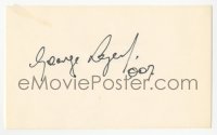 3f0804 GEORGE LAZENBY signed 3x5 index card 1970s it can be framed & displayed with a repro!