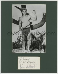 3f0135 JOHNNY SHEFFIELD signed 3x5 index card in 11x14 display 1960s ready to frame & display!
