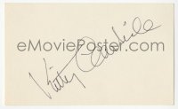 3f0834 KITTY CARLISLE signed 3x5 index card 1980s it can be framed & displayed with a repro!