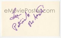 3f0836 LEE PATRICK signed 3x5 index card 1970s it can be framed & displayed with a repro still!