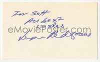 3f0841 LYNN REDGRAVE signed 3x5 index card 1980s it can be framed & displayed with a repro still!