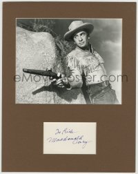 3f0144 MACDONALD CAREY signed 3x5 index card in 11x14 display 1950s ready to frame & display!