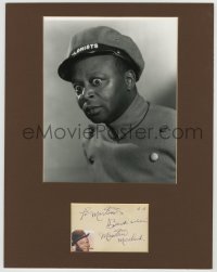 3f0145 MANTAN MORELAND signed 3x5 index card in 11x14 display 1940s ready to frame & display!