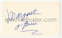 3f0843 MARGARET O'BRIEN signed 3x5 index card 1980s it can be framed & displayed with a repro still!