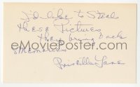 3f0860 PRISCILLA LANE signed 3x5 index card 1980s it can be framed & displayed with a repro still!